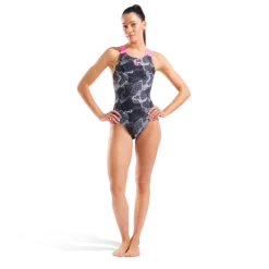 ArenaCamo Swimsuit V Back L - Maillot de bain natation femme