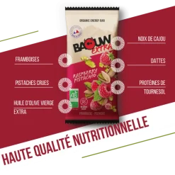 BaouwExtra Framboise-Pistache - Barre énergétique