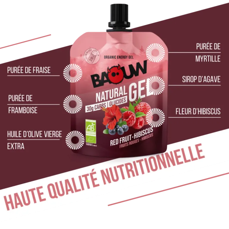 BaouwFruits Rouges -Hibiscus - Gel énergétique