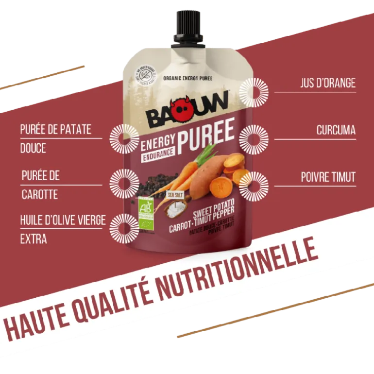 BaouwPatate Douce-Carotte-Poivre Timut - Purée énergétique