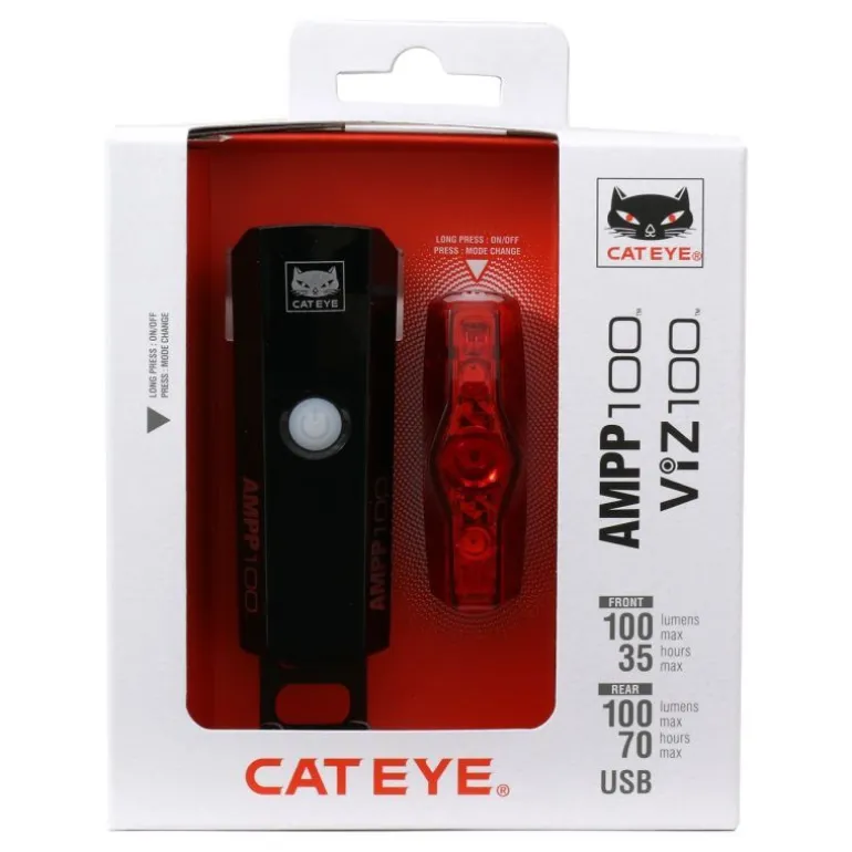 CateyeAmpp 100 & Viz 100 - Kit éclairage vélo