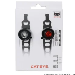 CateyeOrb Rechargeable F/R Seat Polished Black - Kit éclairage vélo