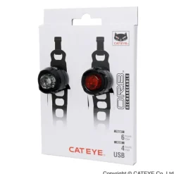 CateyeOrb Rechargeable F/R Seat Polished Black - Kit éclairage vélo