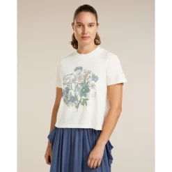 icebreakerMerinos 150 Tech Lite SS Crop Tee NZ Flora - T-shirt en laine mérinos femme