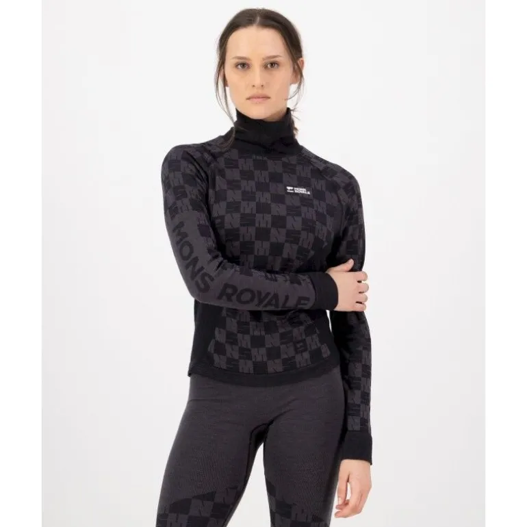 Mons RoyaleAscender Merino Seamless Mock Neck Long Sleeve - Maillot thermique laine mérinos femme
