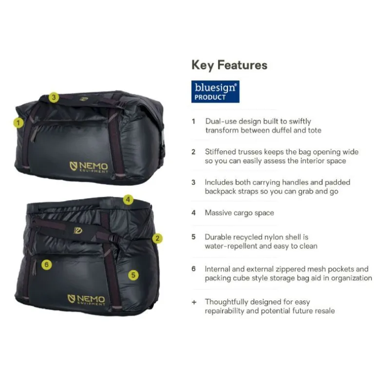 Nemo EquipmentDouble Haul Convertible Duffel 70L - Duffel