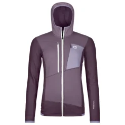 OrtovoxFleece Grid Hoody - Polaire en laine mérinos femme
