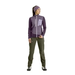 OrtovoxFleece Grid Jacket - Polaire en laine mérinos femme