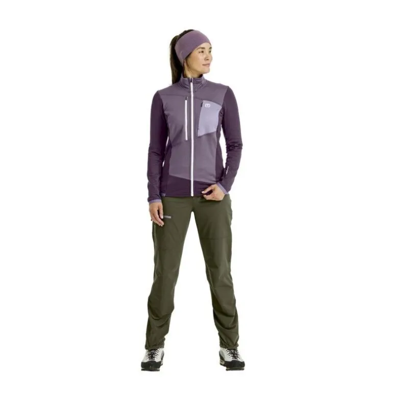 OrtovoxFleece Grid Jacket - Polaire en laine mérinos femme