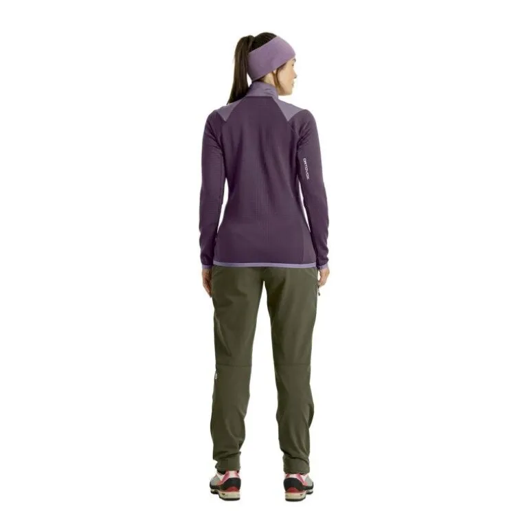 OrtovoxFleece Grid Jacket - Polaire en laine mérinos femme