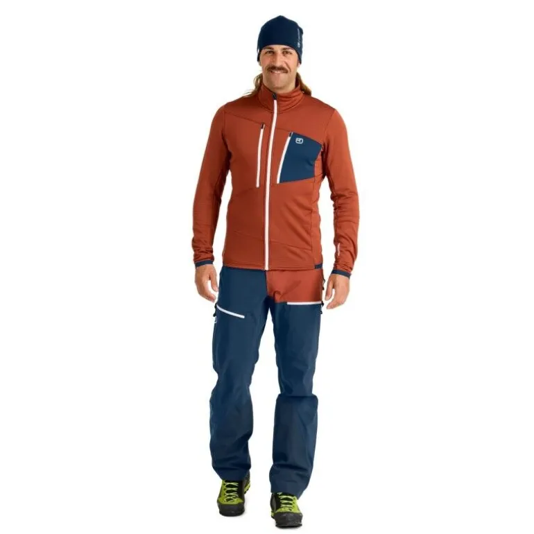 OrtovoxFleece Grid Jacket - Polaire en laine mérinos homme