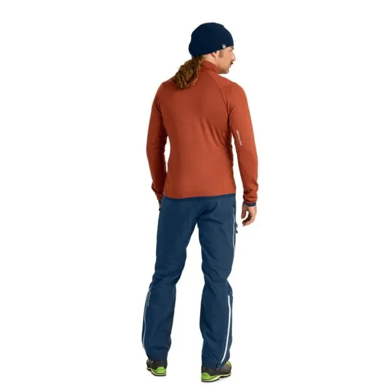 OrtovoxFleece Grid Jacket - Polaire en laine mérinos homme