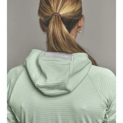 OrtovoxFleece Light Grid Hoody - Polaire en laine mérinos femme