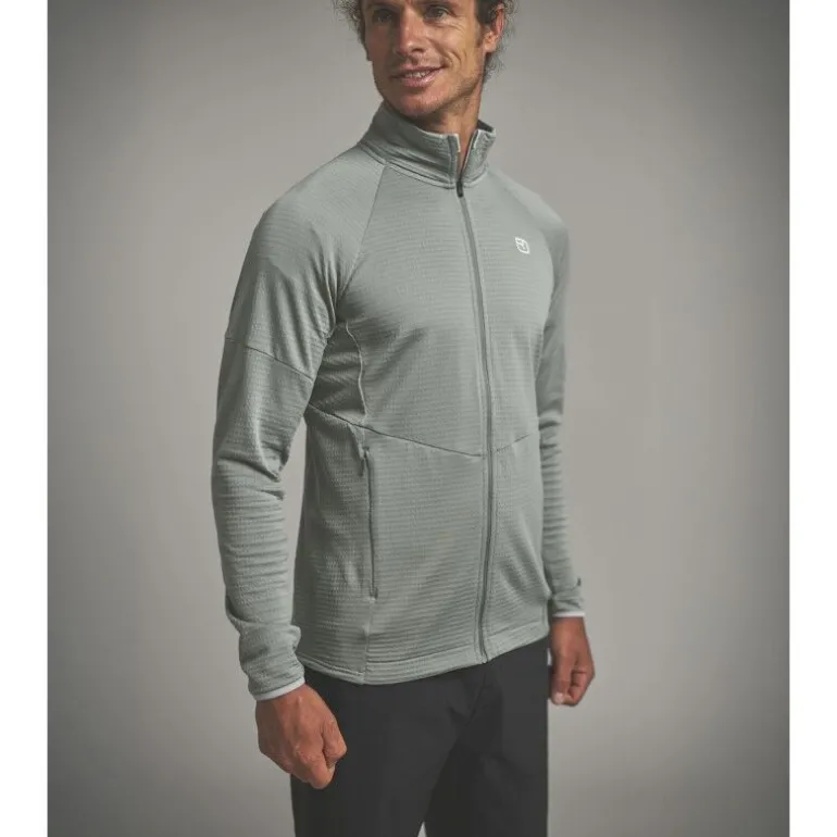 OrtovoxFleece Light Grid Jacket - Polaire en laine mérinos homme