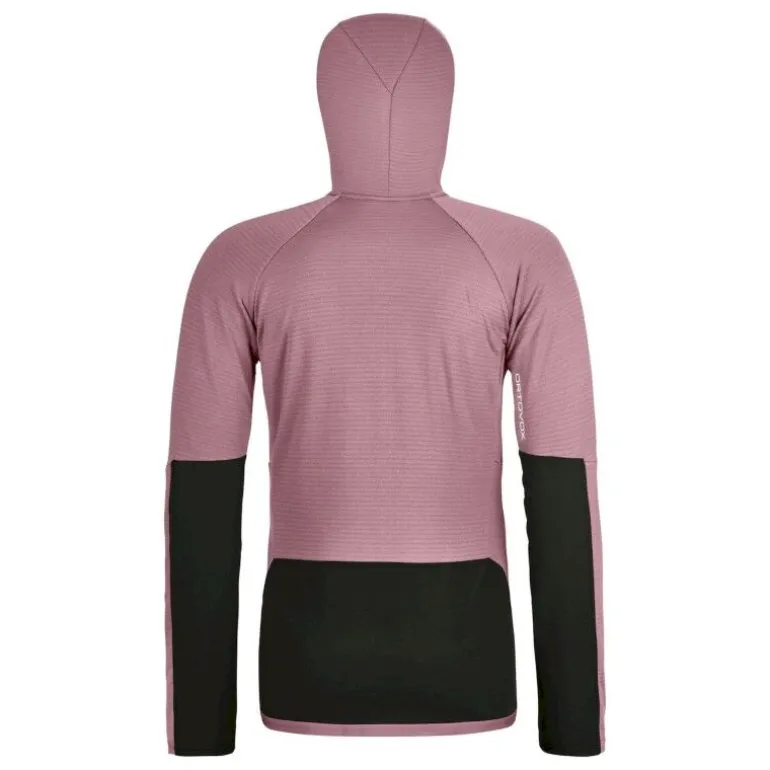 OrtovoxFleece Rib Hoody - Polaire en laine mérinos femme