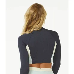 Rip CurlBlock Party Spliced Crop Long Sleeve - Haut de bikini femme
