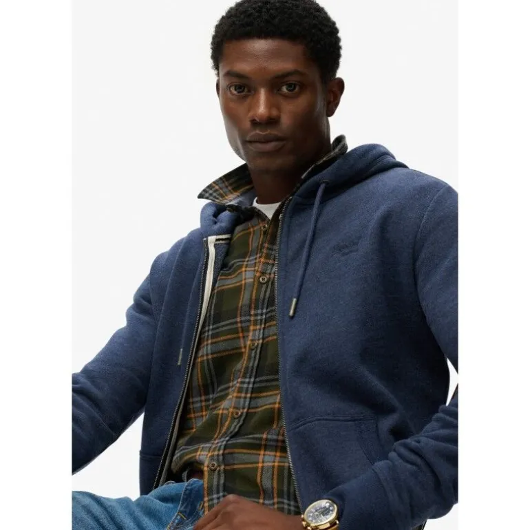 SuperdryEssential Logo Half Brushed Zip Hoodie - Sweatshirt à capuche homme