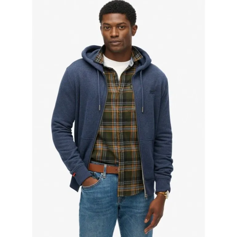 SuperdryEssential Logo Half Brushed Zip Hoodie - Sweatshirt à capuche homme