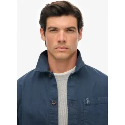 SuperdryMerchant Linen-Blend Overshirt - Chemise homme