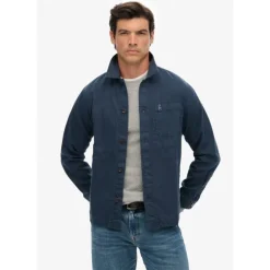 SuperdryMerchant Linen-Blend Overshirt - Chemise homme