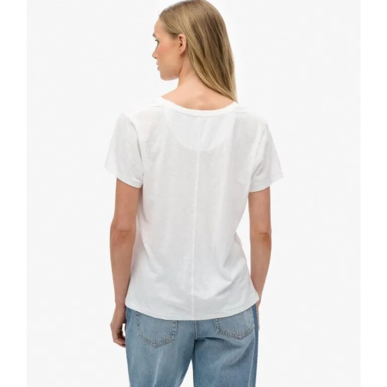 SuperdryStudios Slub Emb Vee Tee - T-shirt femme